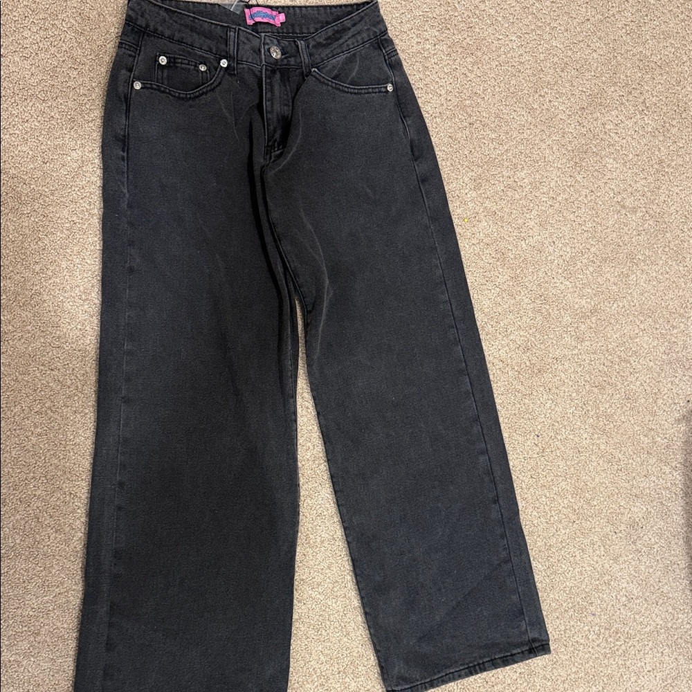 Edikted Black Wide-Leg Jeans